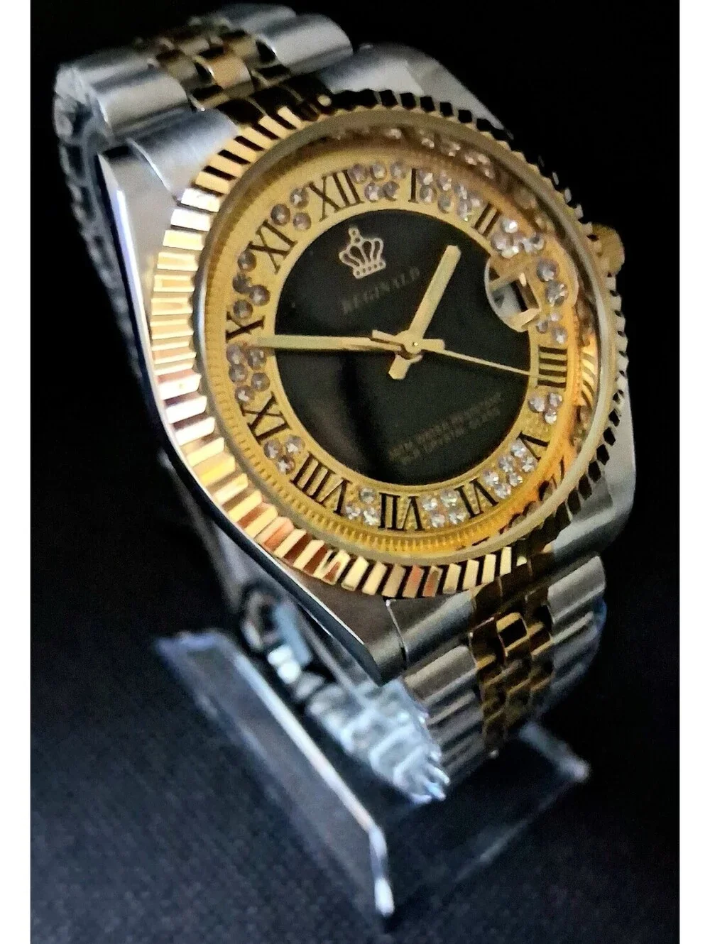 NEW IN BOX Men's Reginald 36mm Real Diamond Presidential Date Watch